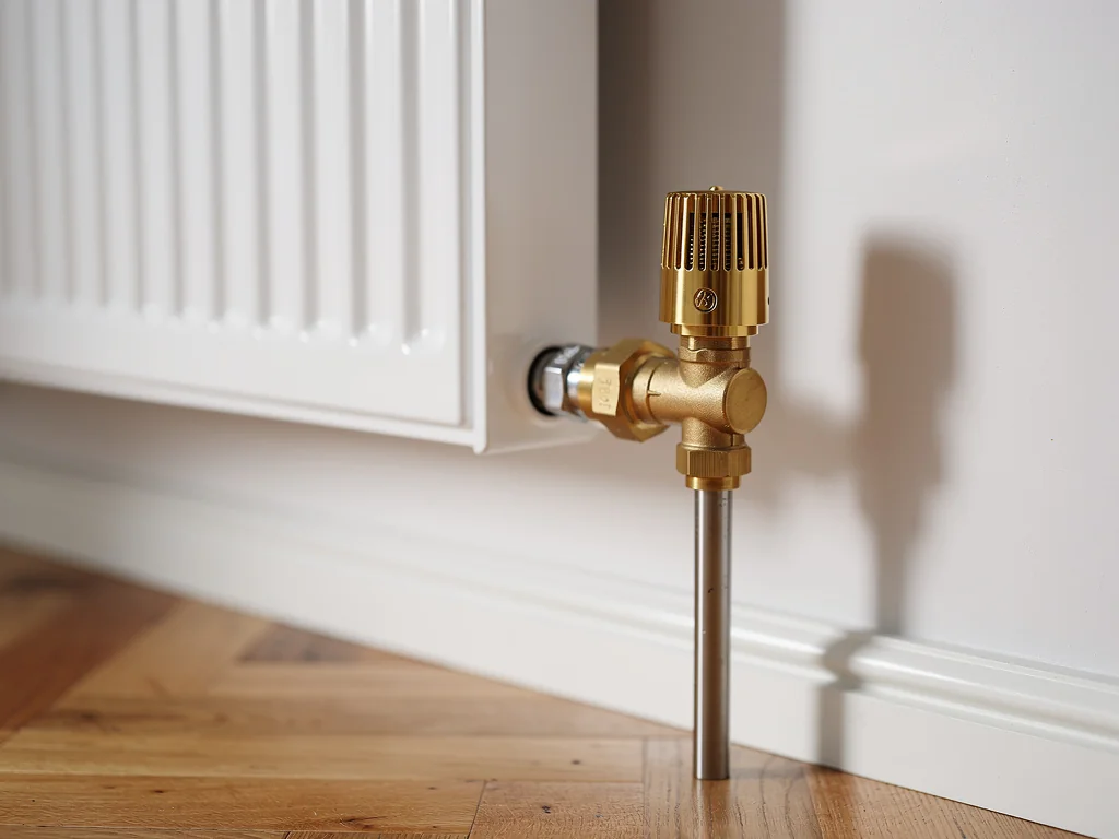 Radiateur à eau chaude équipé d'un robinet thermostatique neuf